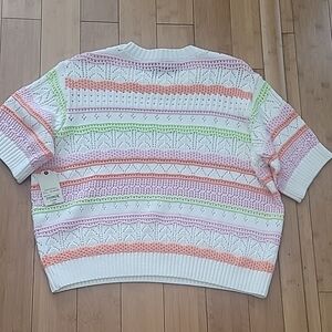 Blouse Stripe Vibrant short sleeve SZ XL
